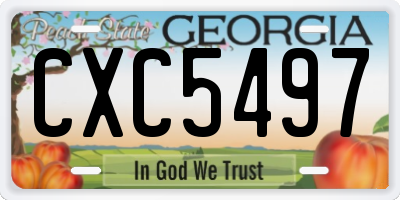 GA license plate CXC5497