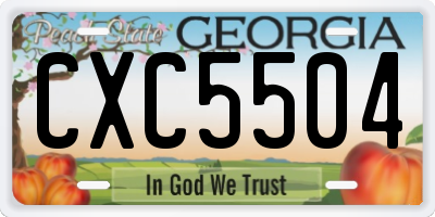 GA license plate CXC5504