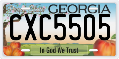 GA license plate CXC5505