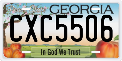 GA license plate CXC5506