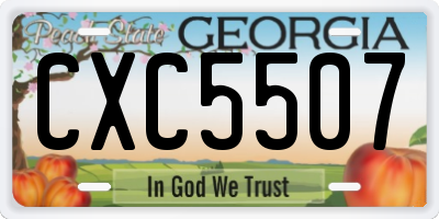 GA license plate CXC5507