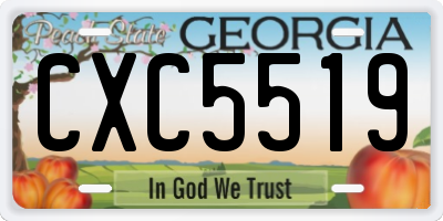 GA license plate CXC5519