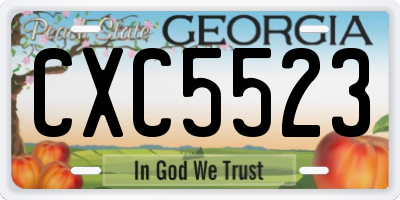 GA license plate CXC5523