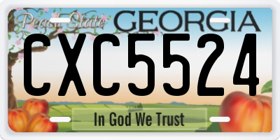 GA license plate CXC5524