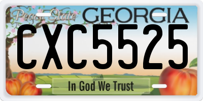 GA license plate CXC5525