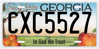 GA license plate CXC5527