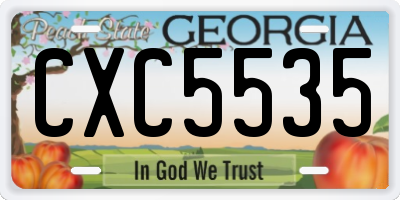 GA license plate CXC5535
