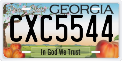 GA license plate CXC5544