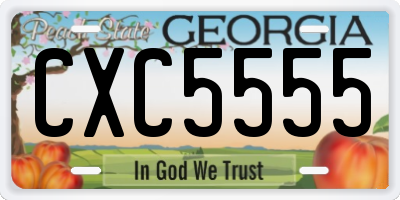 GA license plate CXC5555