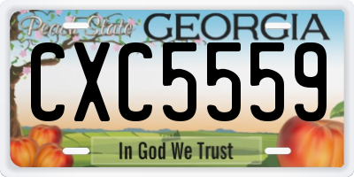 GA license plate CXC5559