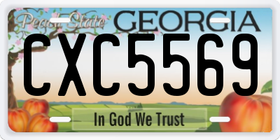 GA license plate CXC5569