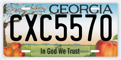 GA license plate CXC5570