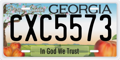 GA license plate CXC5573