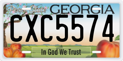 GA license plate CXC5574