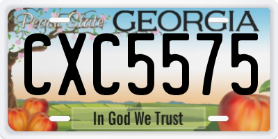 GA license plate CXC5575
