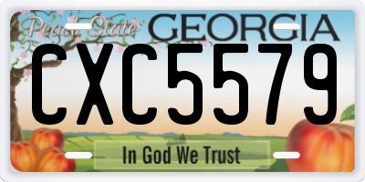 GA license plate CXC5579