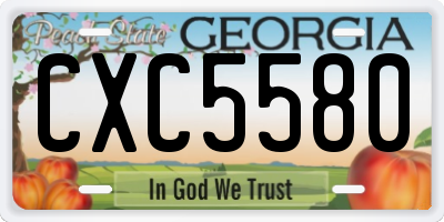 GA license plate CXC5580
