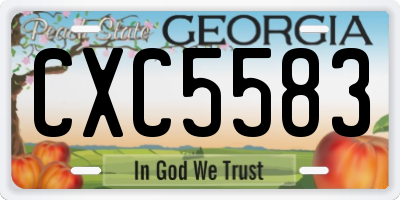 GA license plate CXC5583