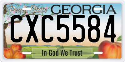 GA license plate CXC5584