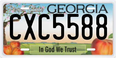 GA license plate CXC5588