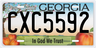 GA license plate CXC5592