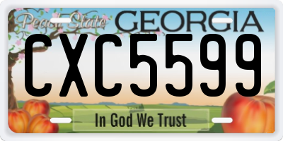 GA license plate CXC5599