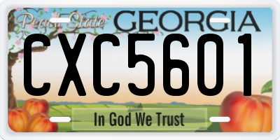 GA license plate CXC5601