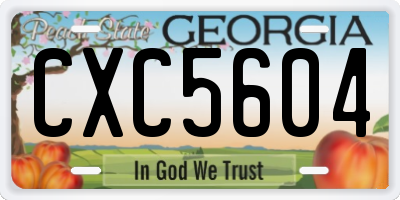 GA license plate CXC5604