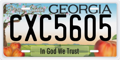 GA license plate CXC5605