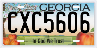 GA license plate CXC5606