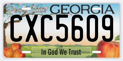 GA license plate CXC5609