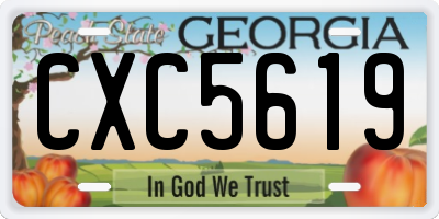 GA license plate CXC5619