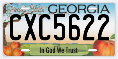 GA license plate CXC5622