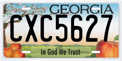 GA license plate CXC5627
