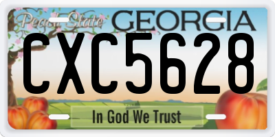 GA license plate CXC5628