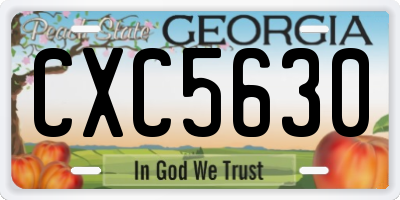 GA license plate CXC5630
