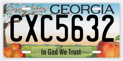 GA license plate CXC5632