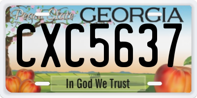 GA license plate CXC5637
