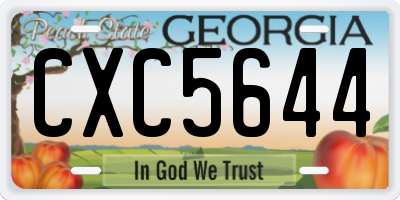 GA license plate CXC5644