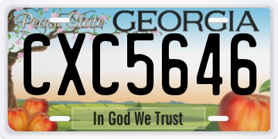 GA license plate CXC5646