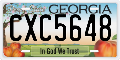GA license plate CXC5648