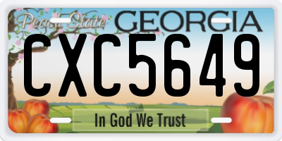 GA license plate CXC5649