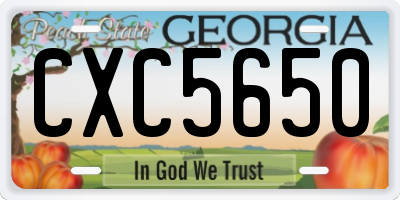 GA license plate CXC5650