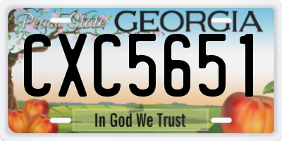 GA license plate CXC5651