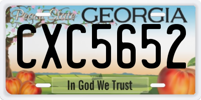 GA license plate CXC5652