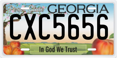 GA license plate CXC5656