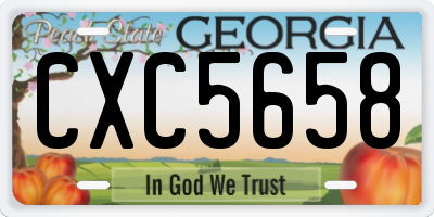 GA license plate CXC5658