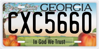 GA license plate CXC5660