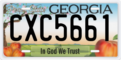 GA license plate CXC5661