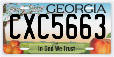 GA license plate CXC5663